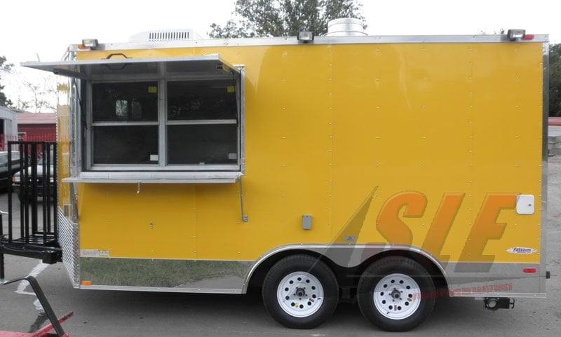1073-concession-trailer-8.5-x-14-yellow-event-catering-kitchen-food-cart-7.jpg Concession Trailer 8.5' x 14' Yellow - Event Catering Kitchen Food Cart