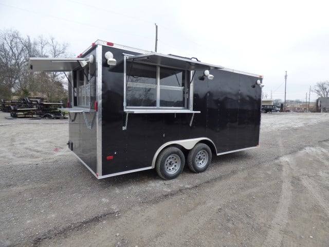 Concession Trailer 8.5' X 16'  Black - Event Catering Concession