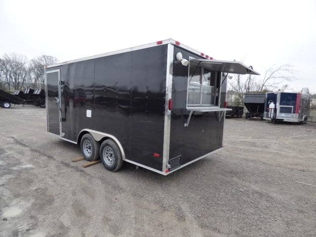 Concession Trailer 8.5' X 16'  Black - Event Catering Concession