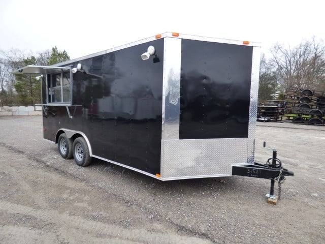 Concession Trailer 8.5' X 16'  Black - Event Catering Concession