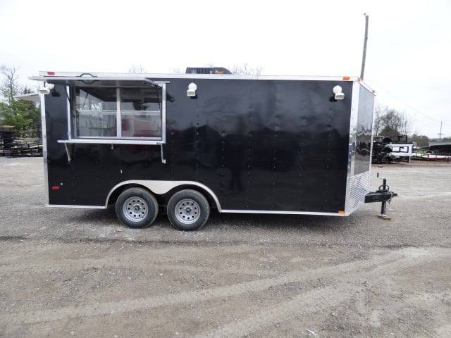 Concession Trailer 8.5' X 16'  Black - Event Catering Concession