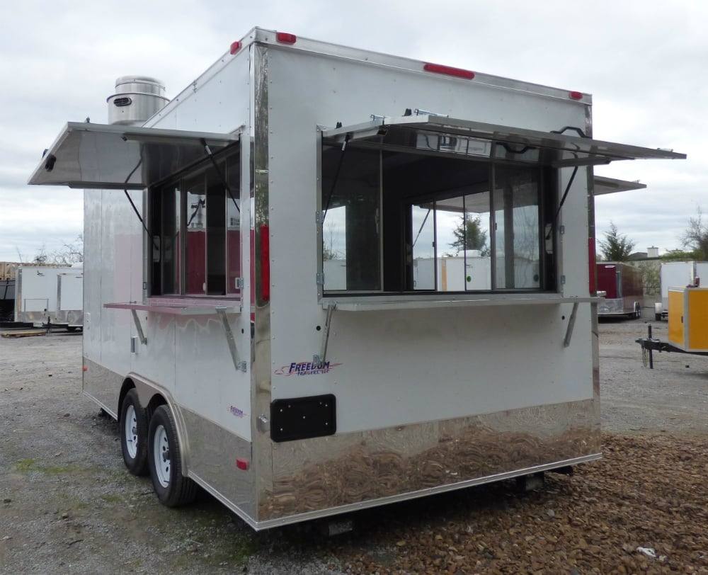 8.5' x 16' Concession Food Trailer White Event Catering