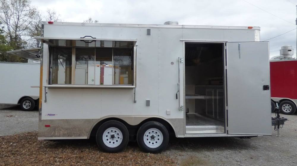 8.5' x 16' Concession Food Trailer White Event Catering