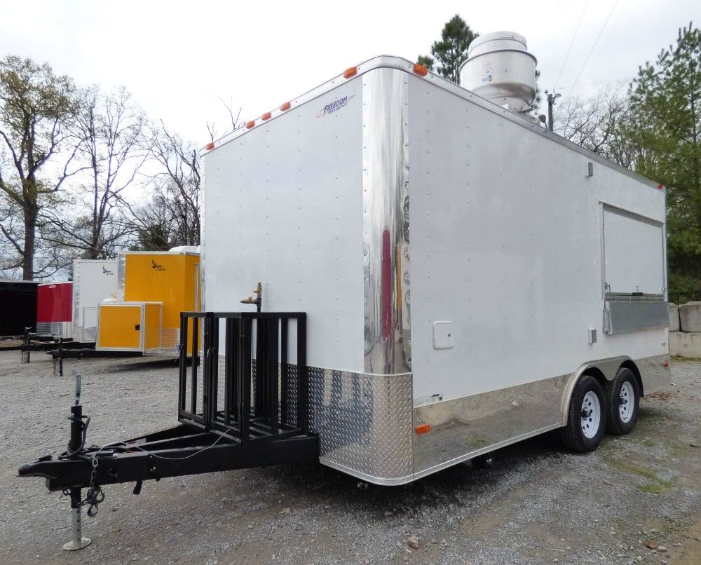 8.5' x 16' Concession Food Trailer White Event Catering