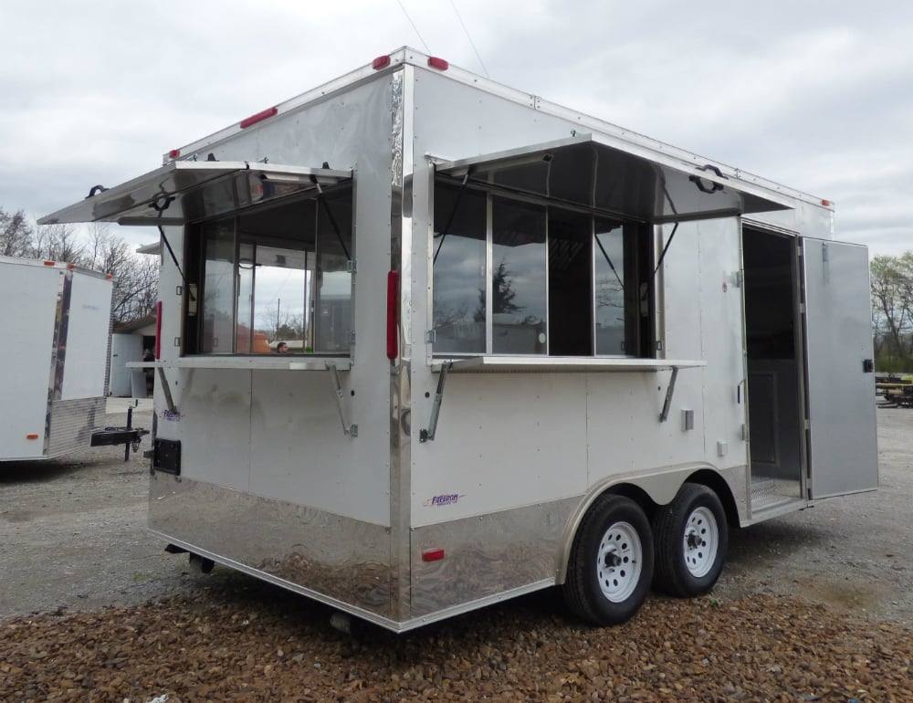 8.5' x 16' Concession Food Trailer White Event Catering