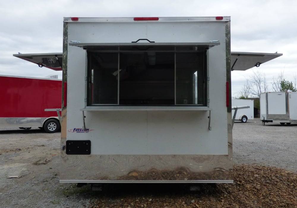 8.5' x 16' Concession Food Trailer White Event Catering