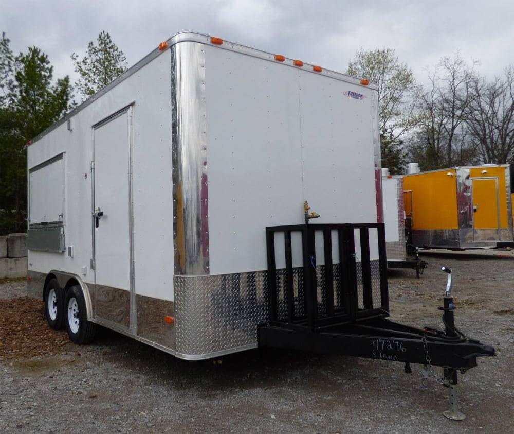 8.5' x 16' Concession Food Trailer White Event Catering