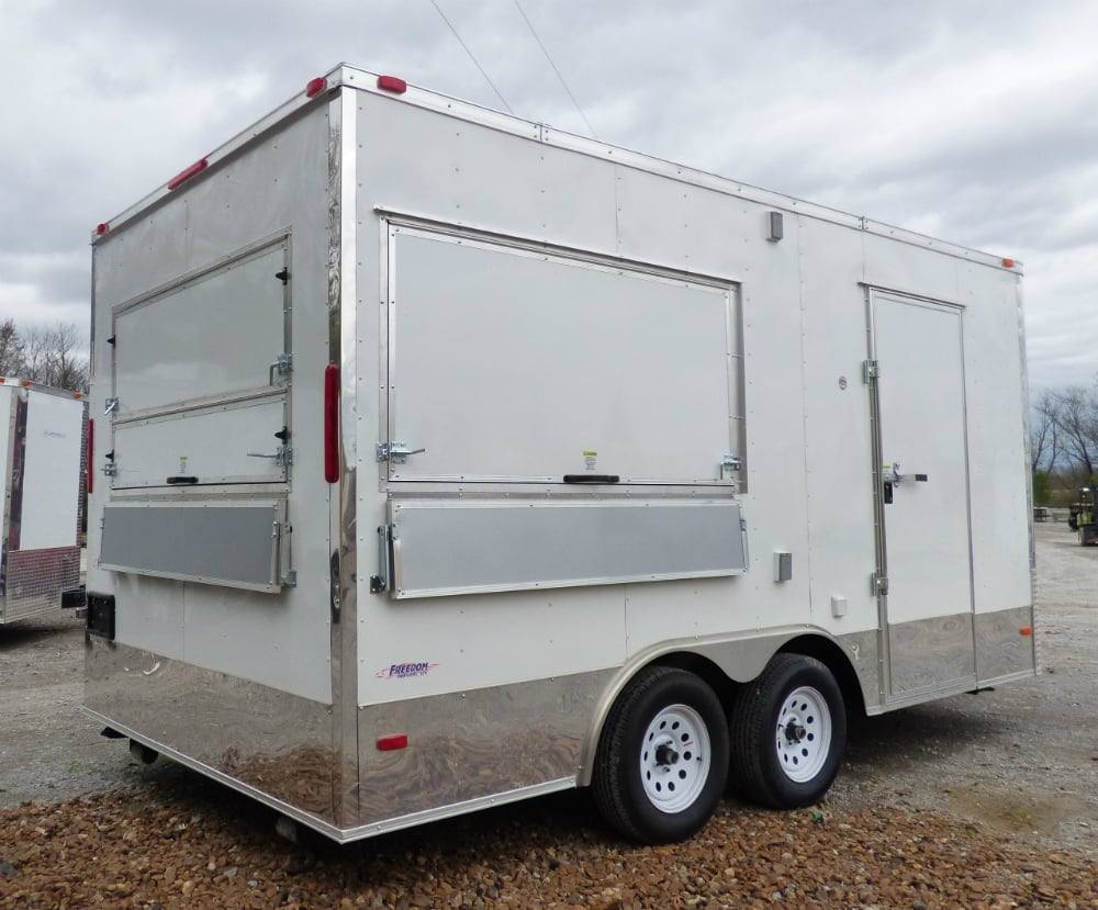 8.5' x 16' Concession Food Trailer White Event Catering