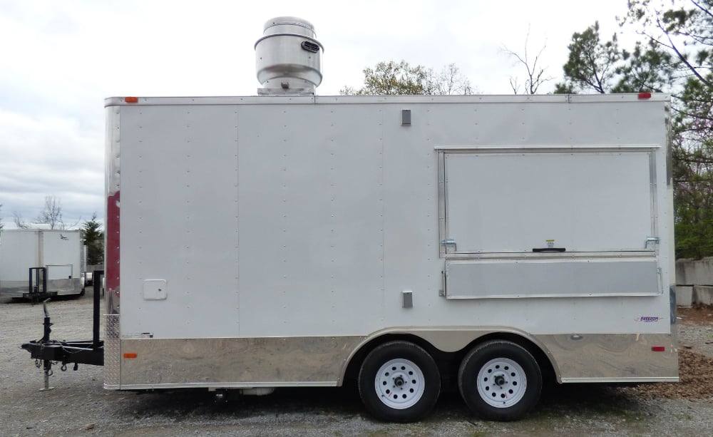 8.5' x 16' Concession Food Trailer White Event Catering