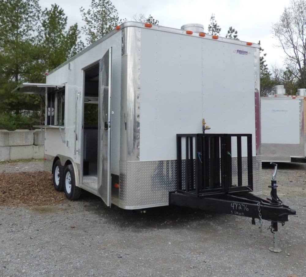 8.5' x 16' Concession Food Trailer White Event Catering