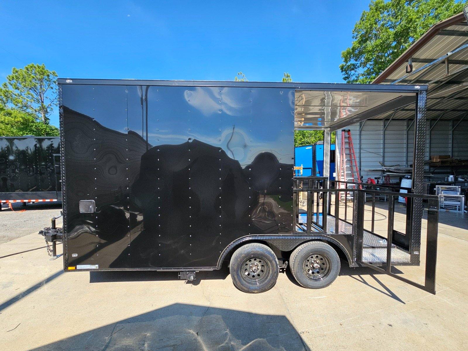 1083-concession-trailer-8.5-x-16-black-food-event-catering-bbq-porch-4.jpg Concession Trailer 8.5' X 16' Black Food Event Catering BBQ Porch