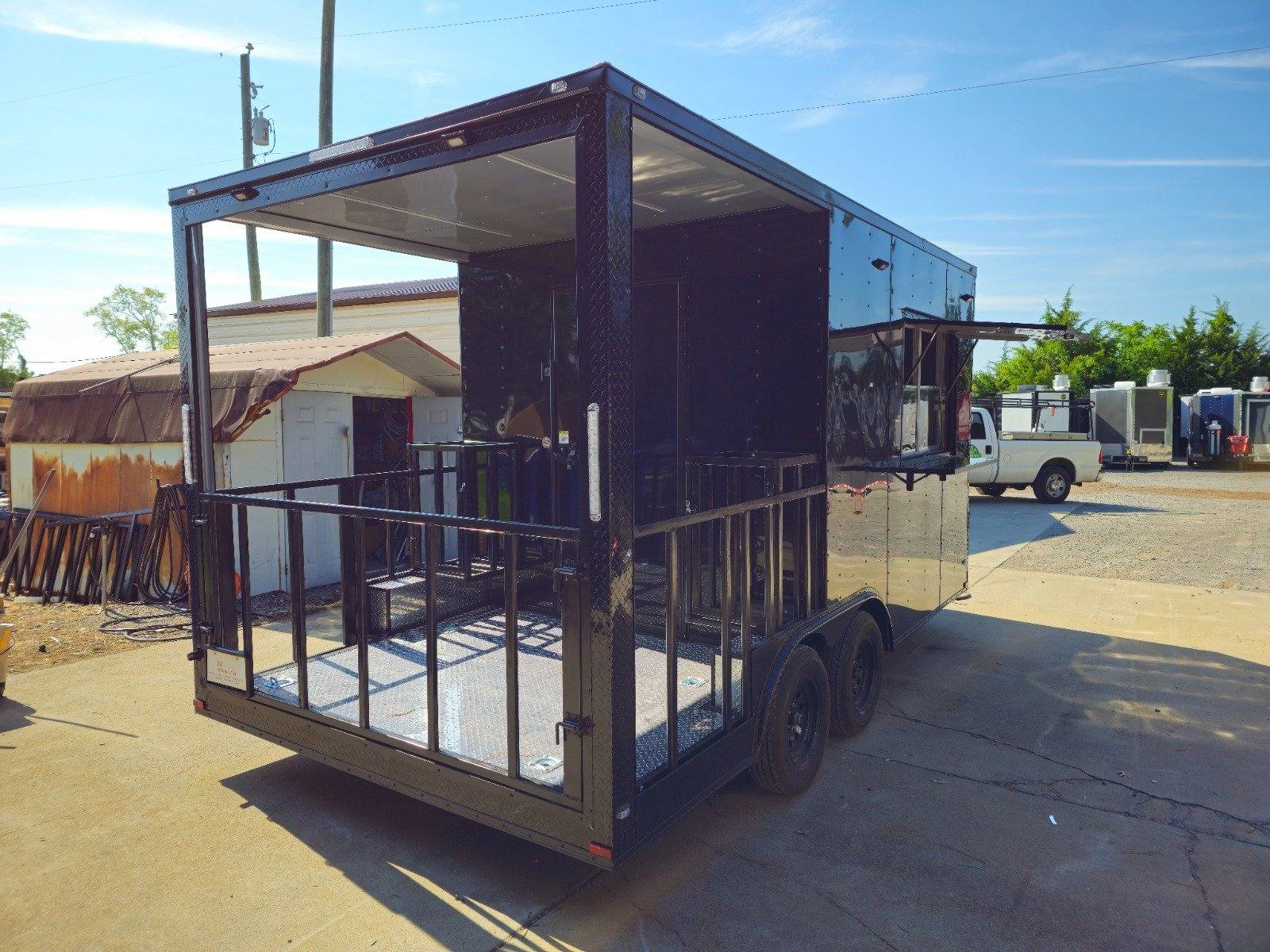 1083-concession-trailer-8.5-x-16-black-food-event-catering-bbq-porch-8.jpg Concession Trailer 8.5' X 16' Black Food Event Catering BBQ Porch