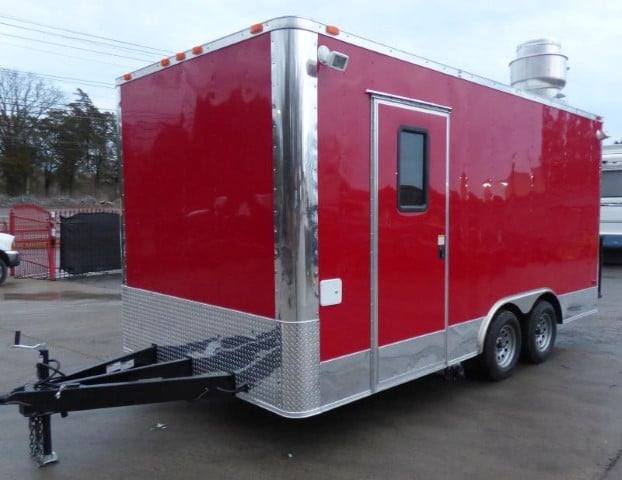 Concession Trailer 8.5' X 17' Red - Food Event Catering