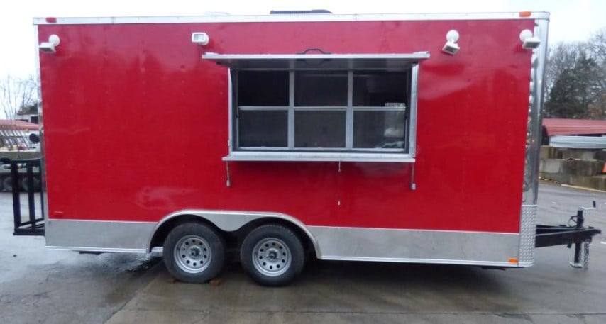 Concession Trailer 8.5' X 17' Red - Food Event Catering