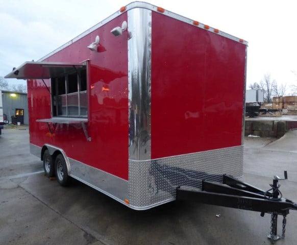 Concession Trailer 8.5' X 17' Red - Food Event Catering