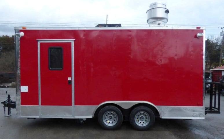 Concession Trailer 8.5' X 17' Red - Food Event Catering
