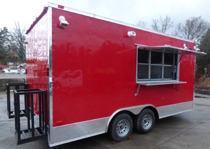 Concession Trailer 8.5' X 17' Red - Food Event Catering