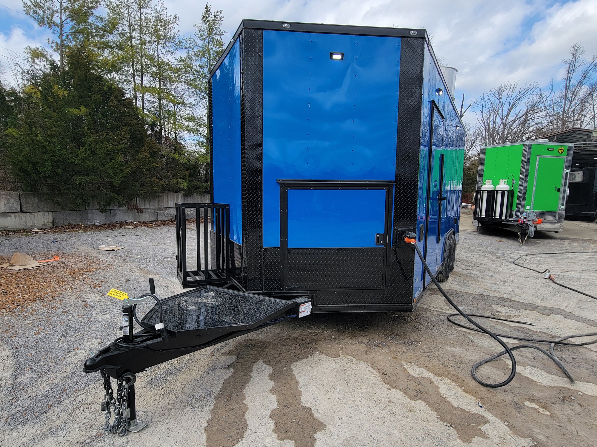 Concession Trailer 8.5' X 18' Cobalt Blue With Blackout & Walk On Roof Food Event Catering