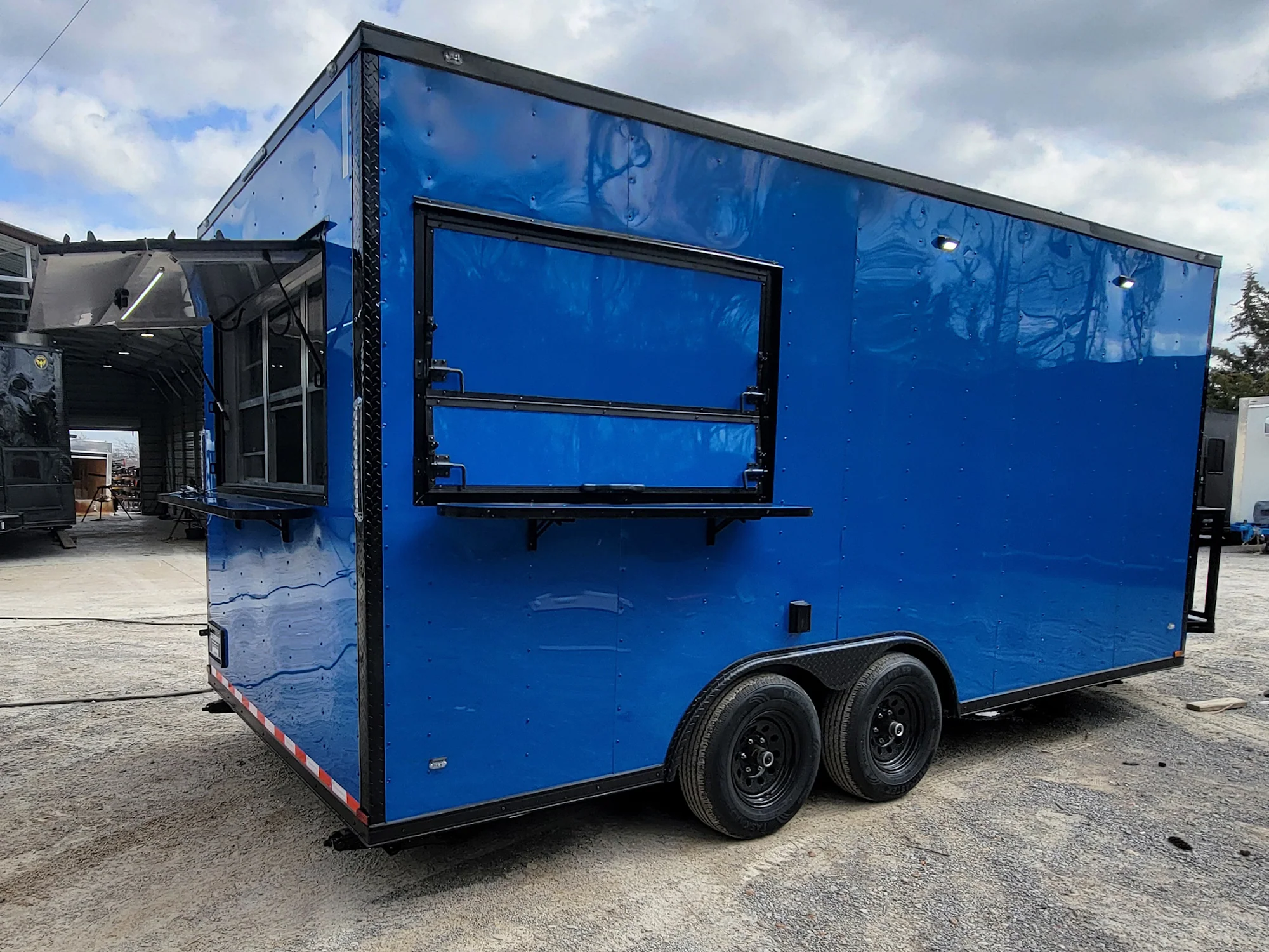 1108-concession-trailer-8.5-x-18-cobalt-blue-with-blackout-walk-on-roof-food-event-catering-6.webp Concession Trailer 8.5' X 18' Cobalt Blue With Blackout & Walk On Roof Food Event Catering