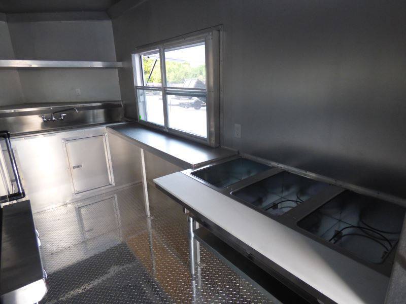 Concession Trailer 8.5' x 20' Black - Catering Event Food Trailer Appliances