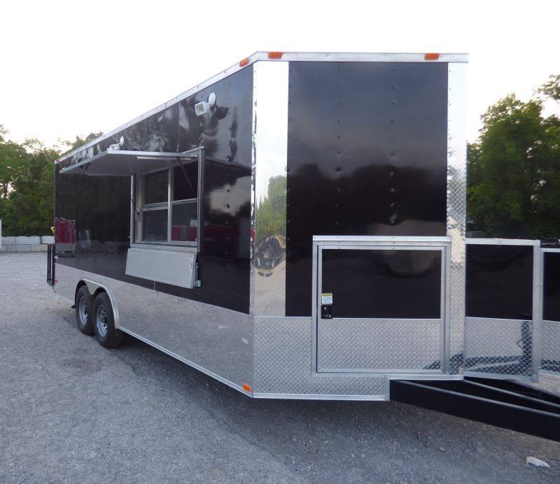 Concession Trailer 8.5' x 20' Black - Catering Event Food Trailer Appliances