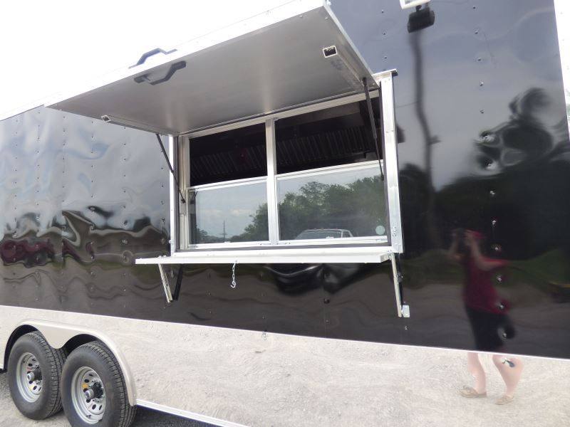 Concession Trailer 8.5' x 20' Black - Catering Event Food Trailer Appliances