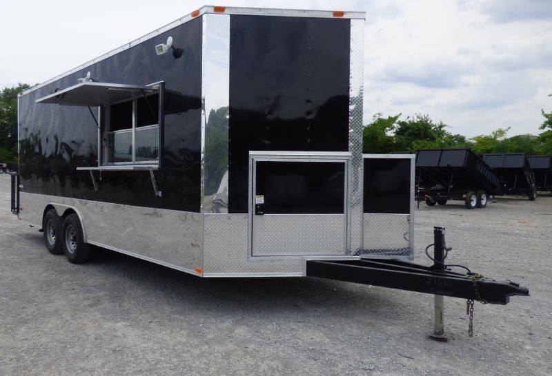 Concession Trailer 8.5' x 20' Black - Catering Event Food Trailer Appliances