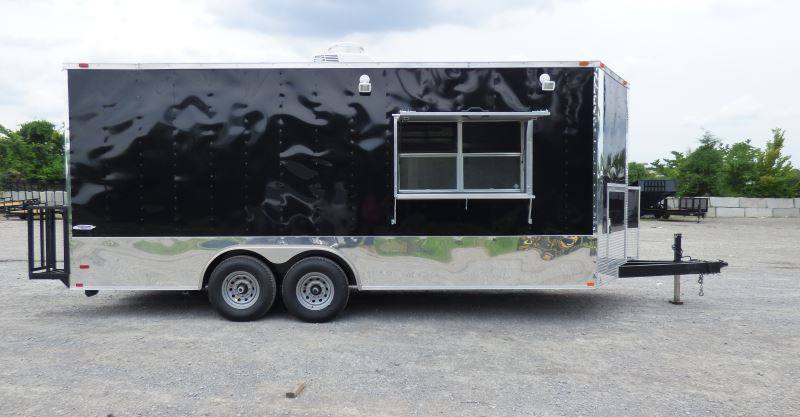 Concession Trailer 8.5' x 20' Black - Catering Event Food Trailer Appliances