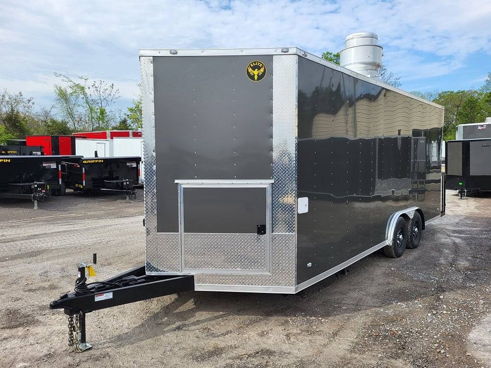 Concession Trailer 8.5' X 20' Charcoal Grey Food Event Catering