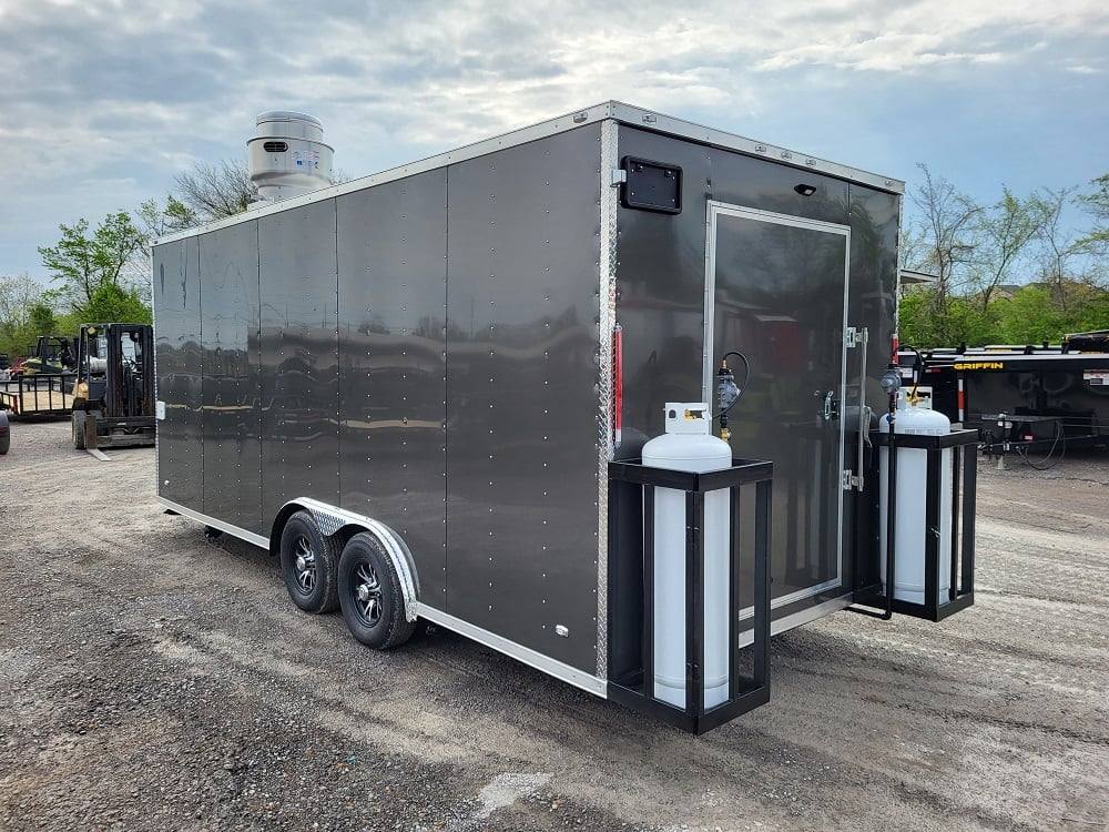 Concession Trailer 8.5' X 20' Charcoal Grey Food Event Catering