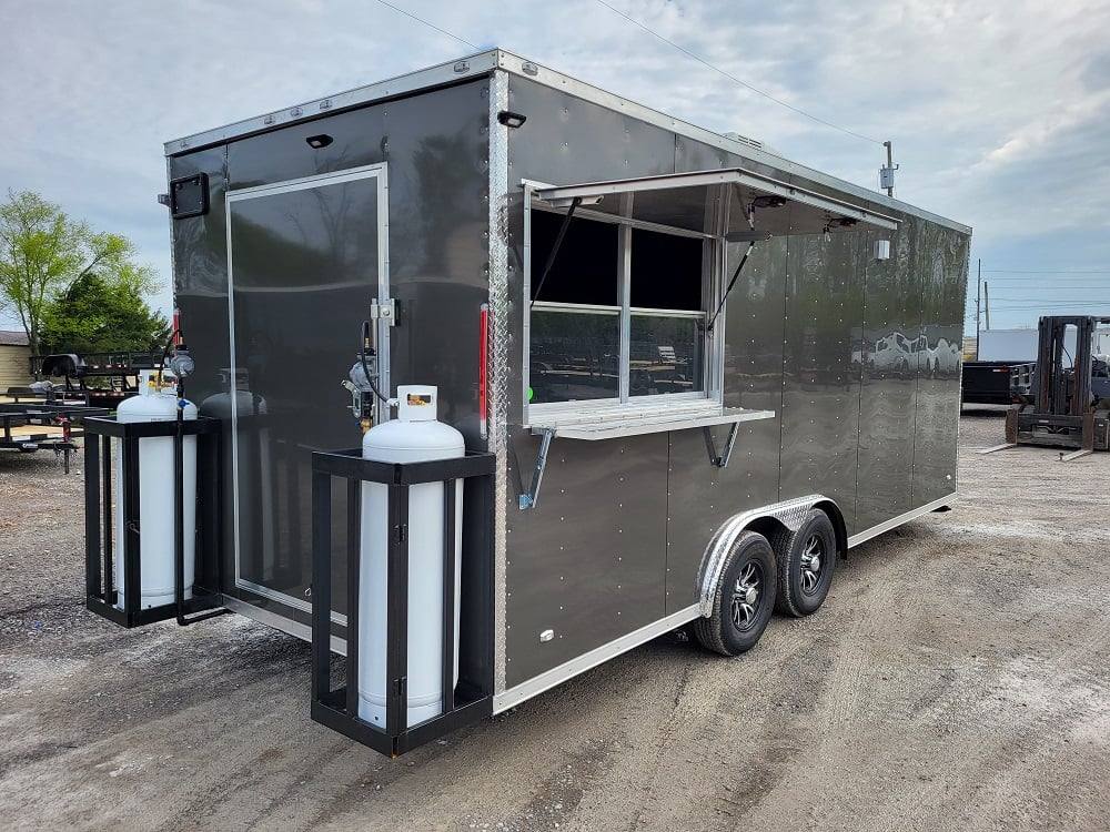 Concession Trailer 8.5' X 20' Charcoal Grey Food Event Catering