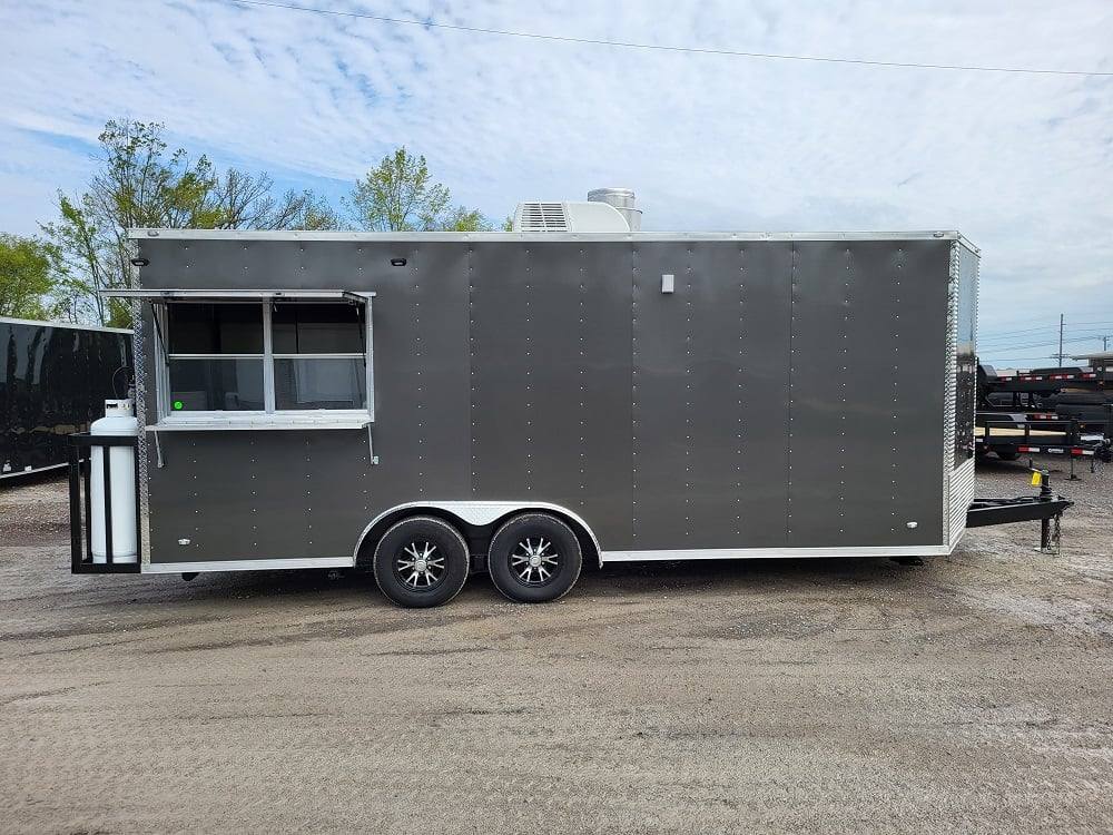 Concession Trailer 8.5' X 20' Charcoal Grey Food Event Catering