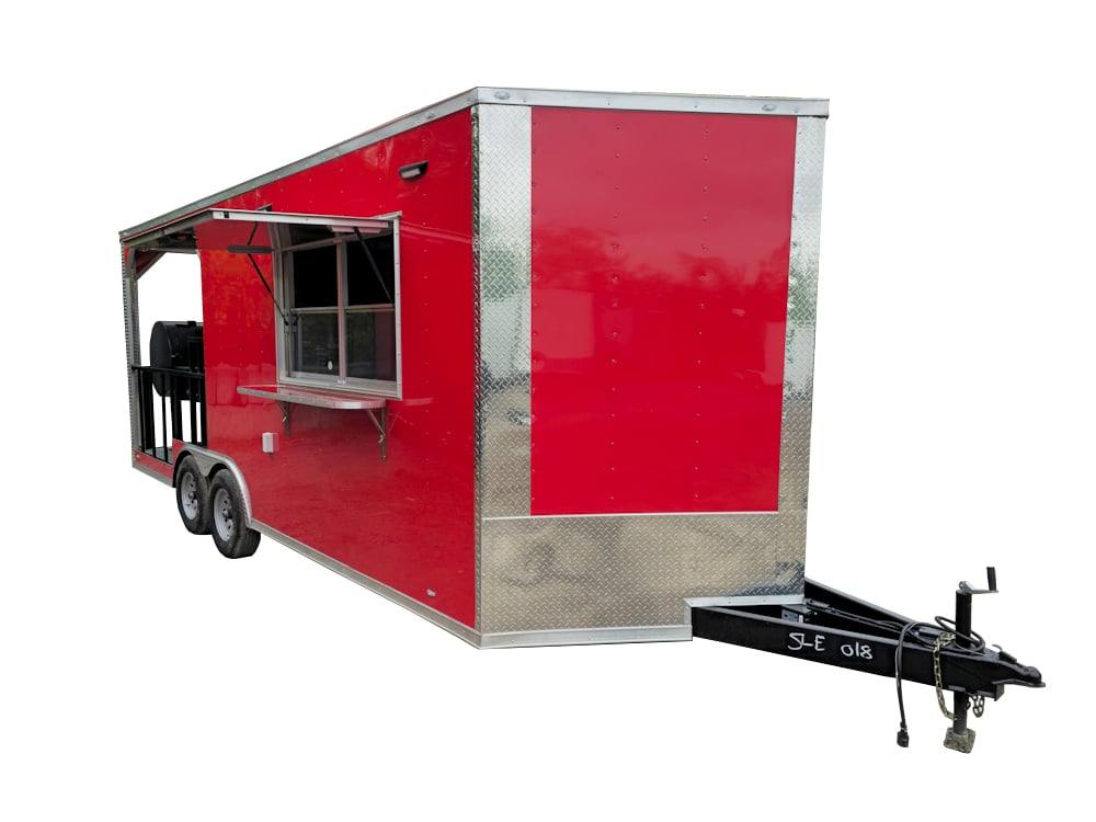 1144-concession-trailer-8.5-x-20-red-bbq-smoker-event-catering-1.jpg Concession Trailer 8.5' X 20' Red BBQ Smoker Event Catering