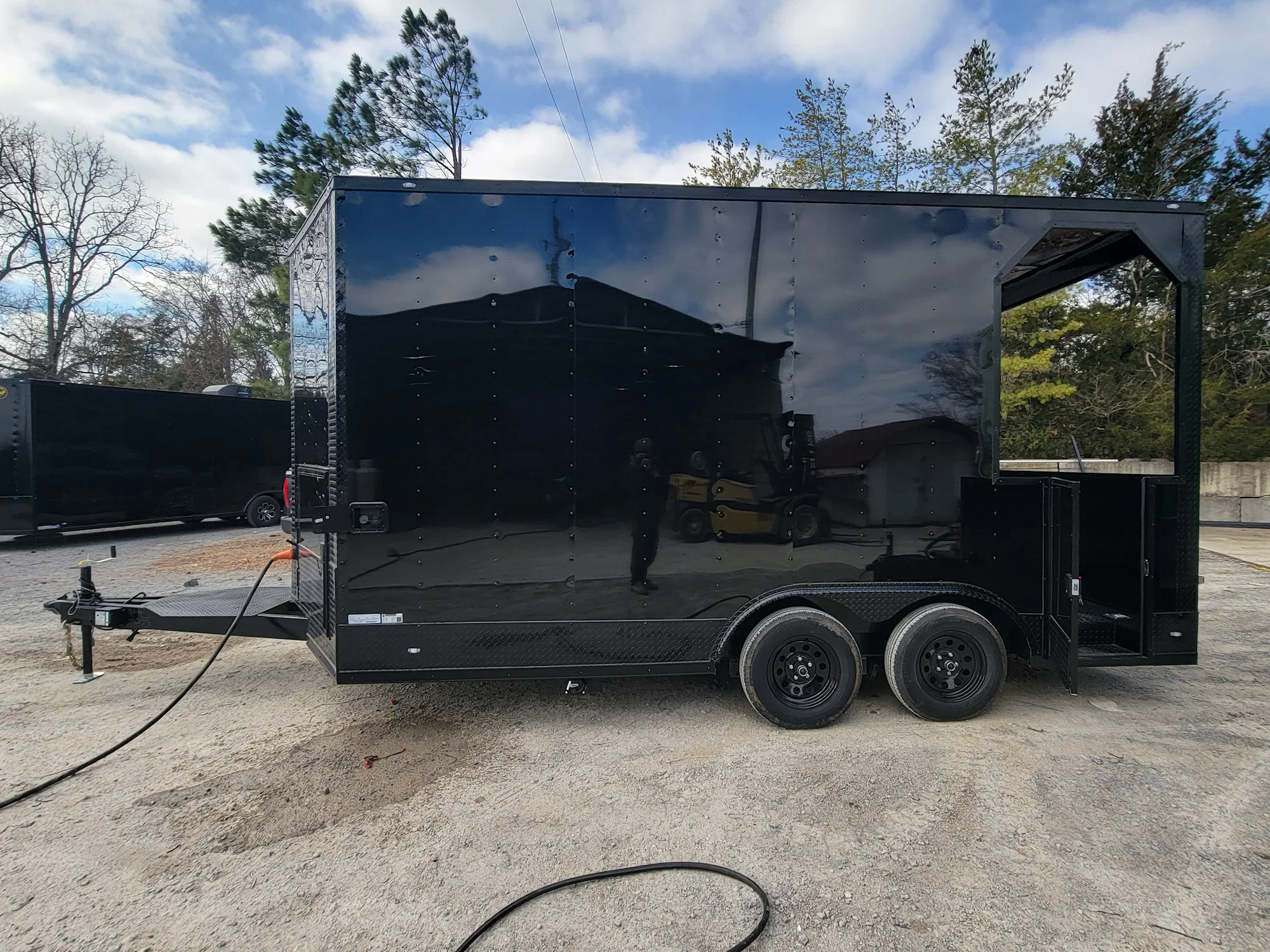 115-8.5-x-16-concession-trailer-black-w-blackout-food-and-event-catering-with-4-porch-4.webp 8.5' X 16' Concession Trailer Black W/ Blackout Food and Event Catering With 4' Porch