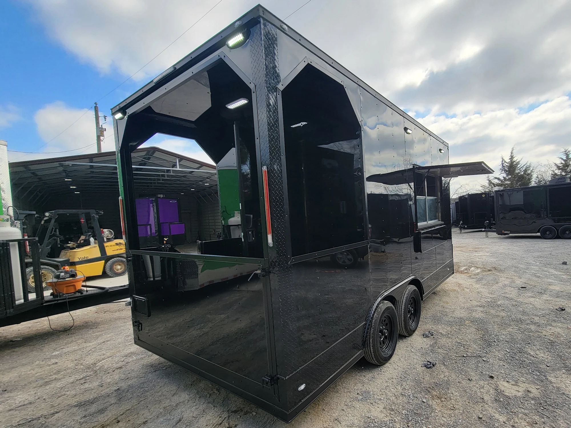 115-8.5-x-16-concession-trailer-black-w-blackout-food-and-event-catering-with-4-porch-6.webp 8.5' X 16' Concession Trailer Black W/ Blackout Food and Event Catering With 4' Porch