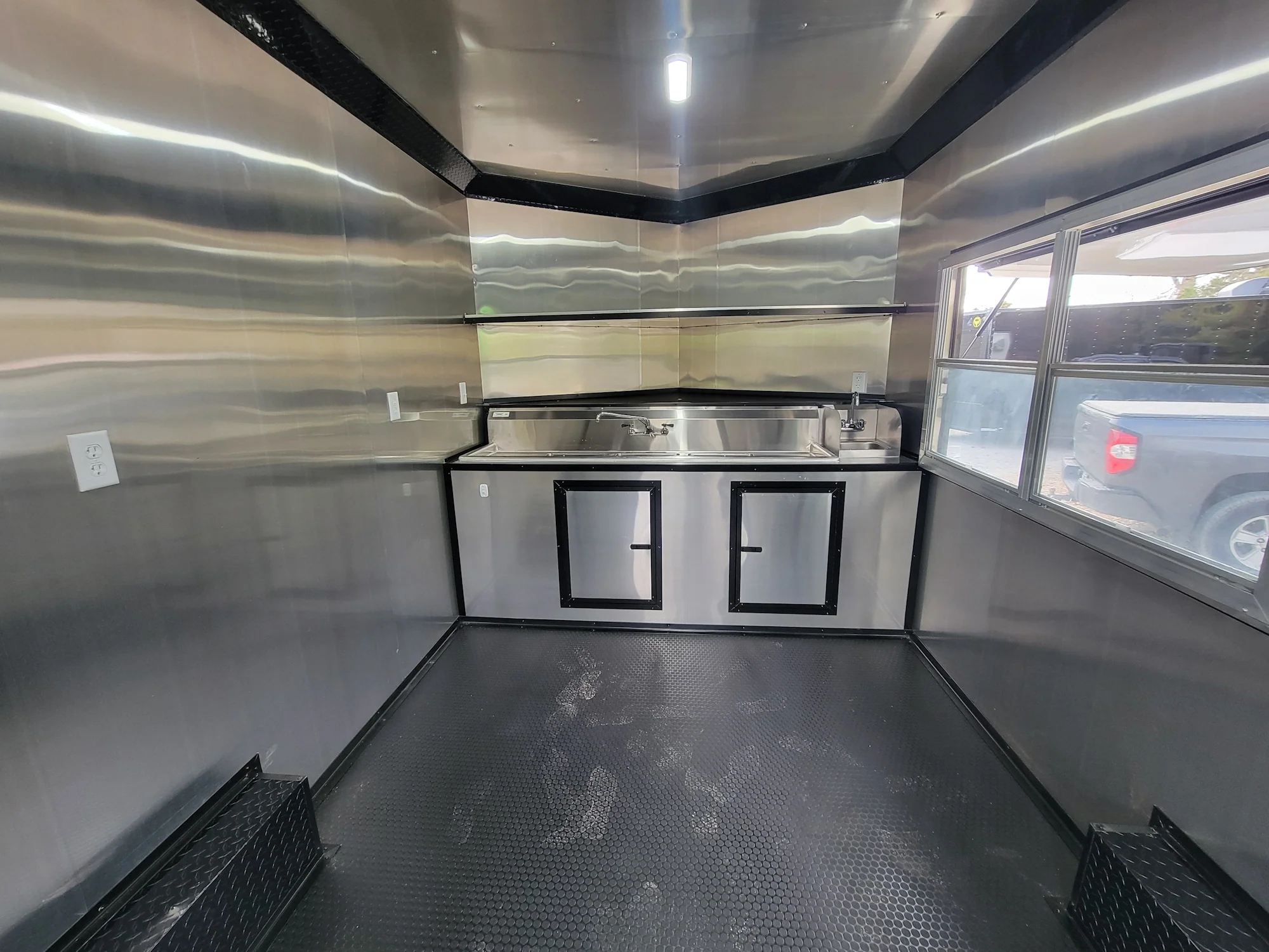 115-8.5-x-16-concession-trailer-black-w-blackout-food-and-event-catering-with-4-porch-8.webp 8.5' X 16' Concession Trailer Black W/ Blackout Food and Event Catering With 4' Porch