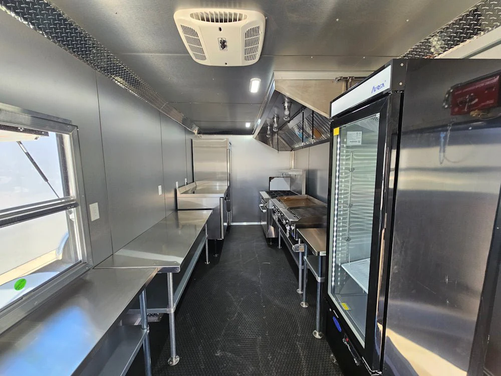 Concession Trailer 8.5' X 20' Silver and Black Food Event Catering