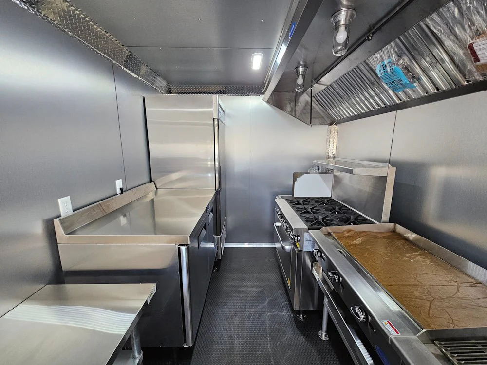 Concession Trailer 8.5' X 20' Silver and Black Food Event Catering
