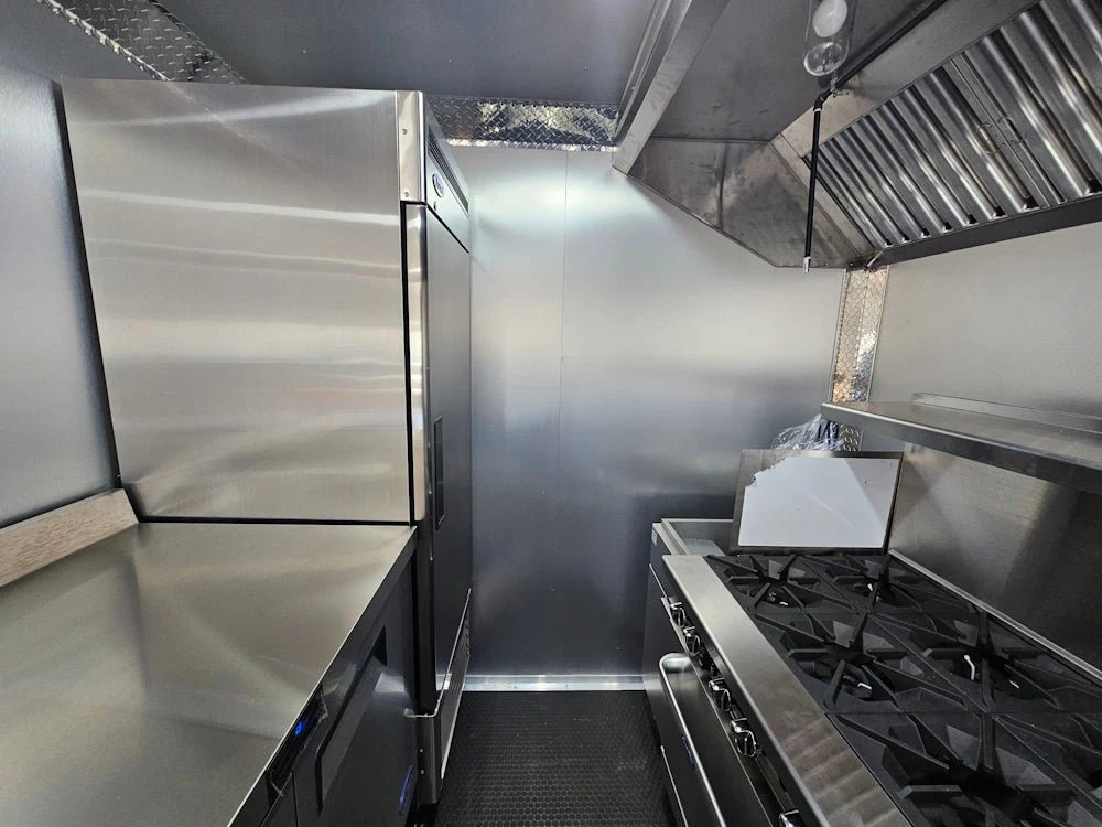 Concession Trailer 8.5' X 20' Silver and Black Food Event Catering