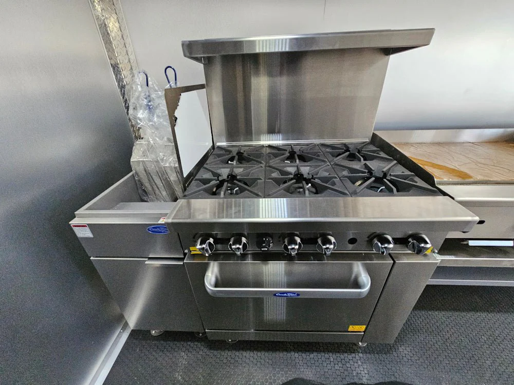 Concession Trailer 8.5' X 20' Silver and Black Food Event Catering