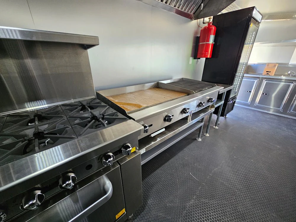 Concession Trailer 8.5' X 20' Silver and Black Food Event Catering