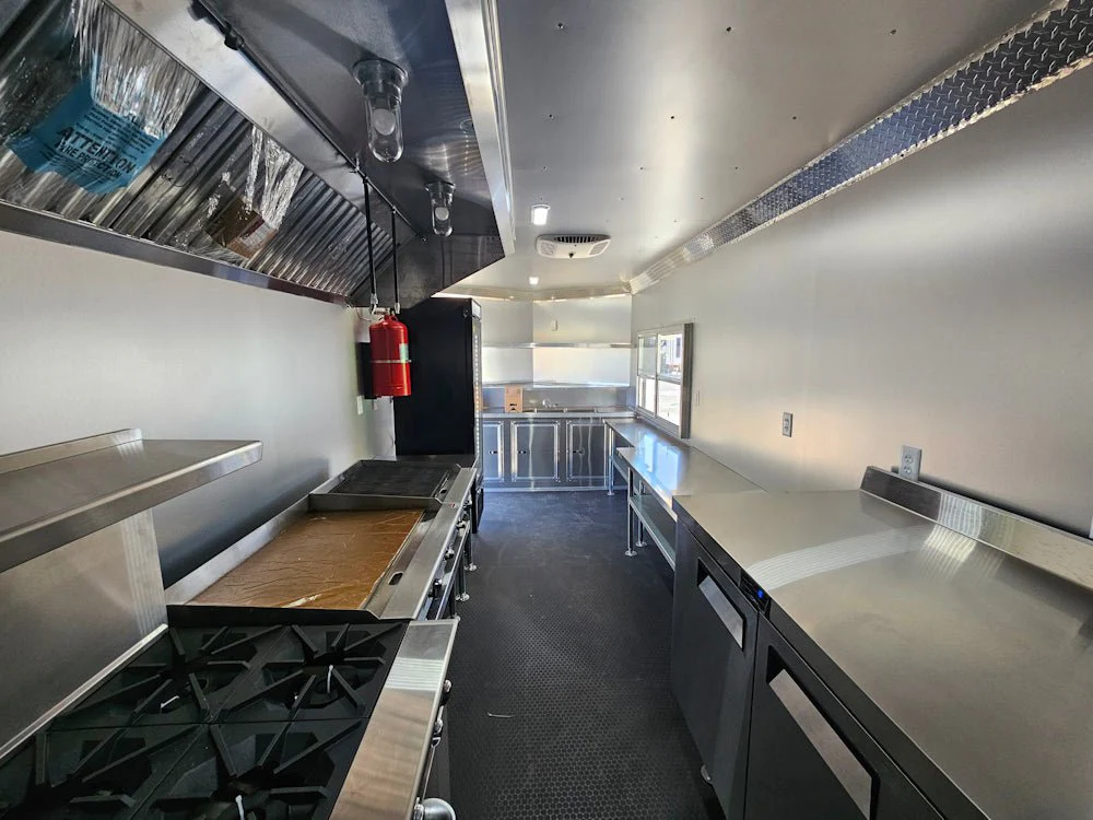 Concession Trailer 8.5' X 20' Silver and Black Food Event Catering