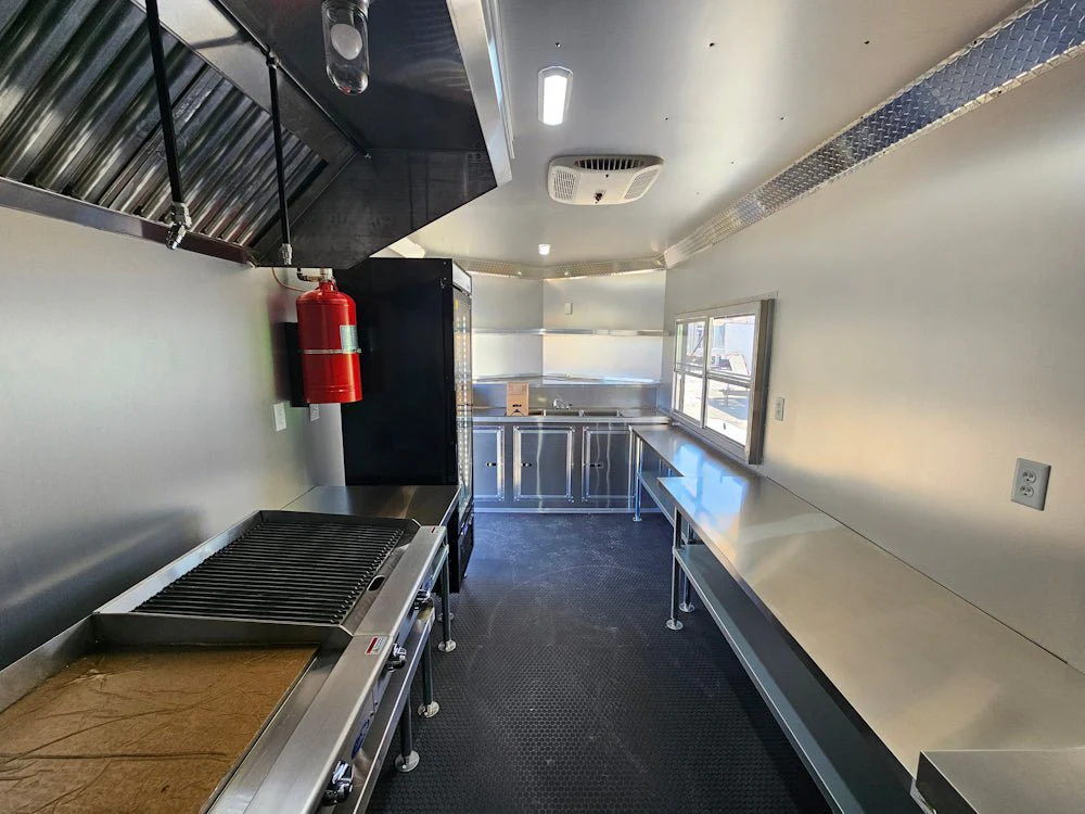Concession Trailer 8.5' X 20' Silver and Black Food Event Catering