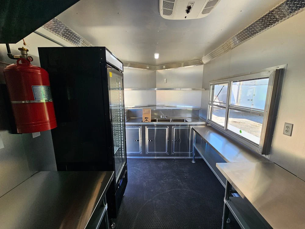 Concession Trailer 8.5' X 20' Silver and Black Food Event Catering