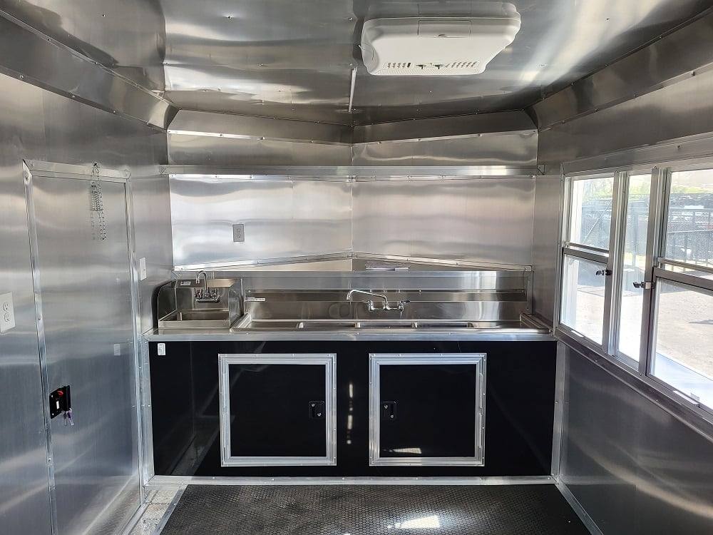 Concession Trailer 8.5' X 22' Black BBQ Food Event Catering