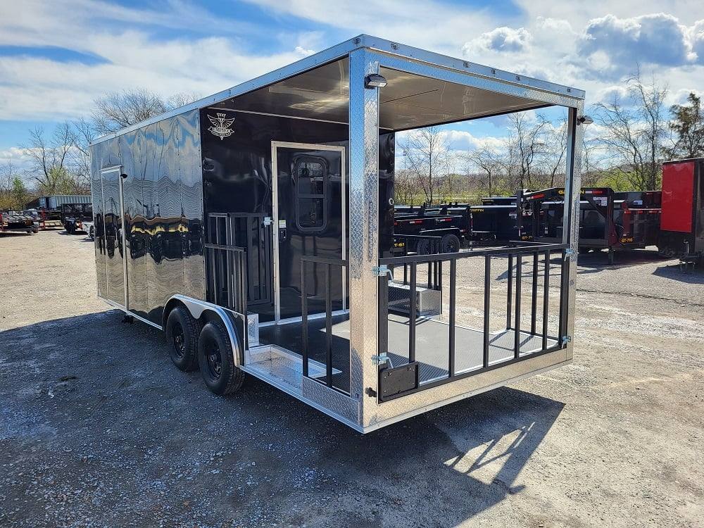 Concession Trailer 8.5' X 22' Black BBQ Food Event Catering