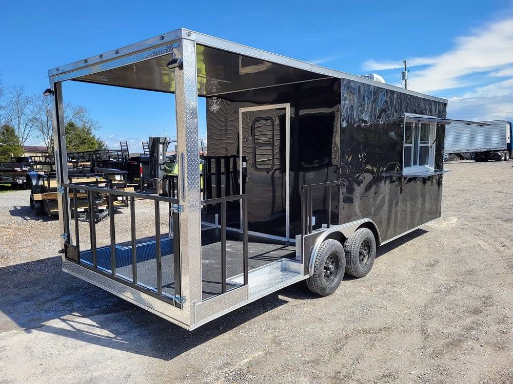 Concession Trailer 8.5' X 22' Black BBQ Food Event Catering