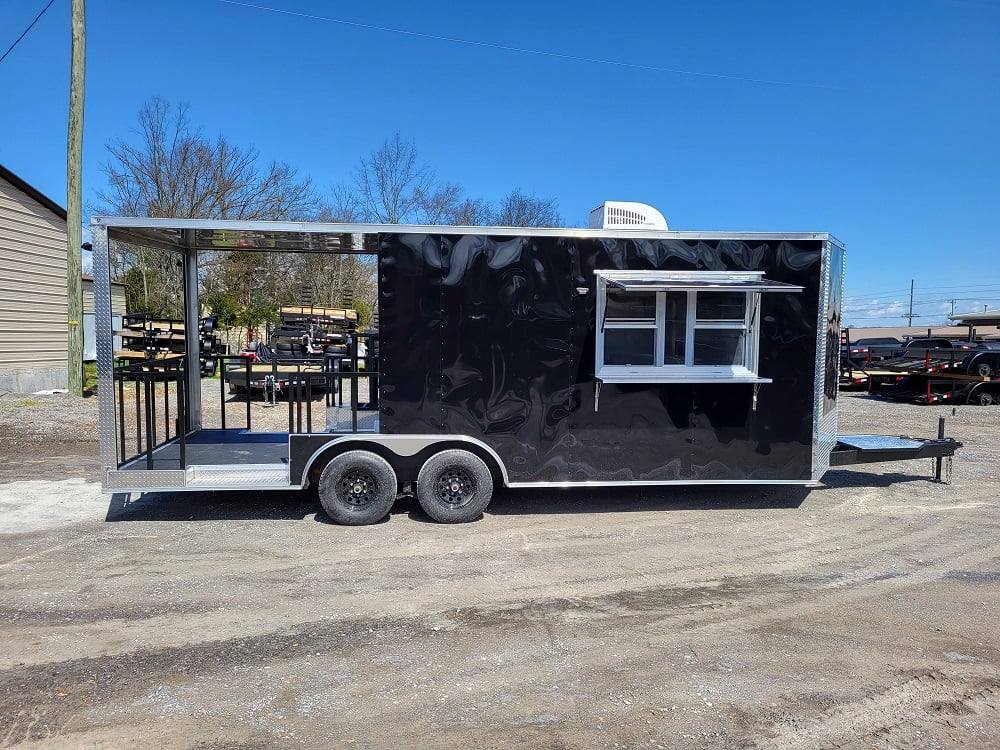 Concession Trailer 8.5' X 22' Black BBQ Food Event Catering
