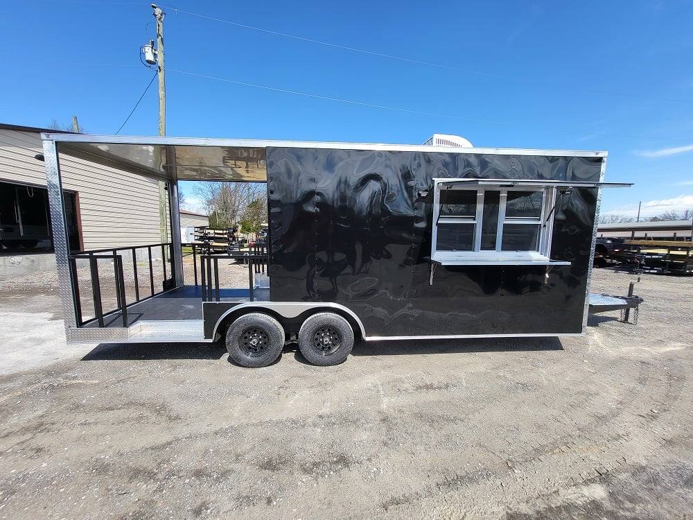 Concession Trailer 8.5' X 22' Black BBQ Food Event Catering