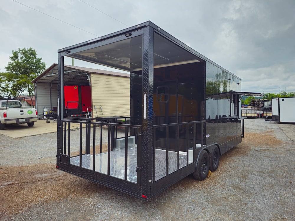 1164-concession-trailer-8.5-x-22-black-bbq-smoker-event-catering-12.jpg Concession Trailer 8.5' X 22' Black BBQ Smoker Event Catering